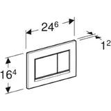 GEBERIT GE Betaetigungsplatte Sigma20 2-Mengen glanzchrom-mattchrom-glanzchrom, square  – 115.883.KH.1