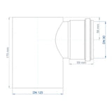 POLOPLAST PO Deckendose POLO-KWL DN 125/1x90   – 03028