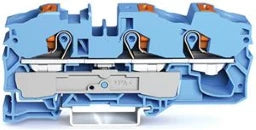 WAGO 3-Leiter-Durchgangsklemme mit Drücker 16 mm², blau   – 2216-1304