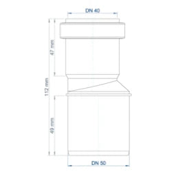 POLOPLAST PO Übergangsrohr POLO-KAL NG DN 50/40   – 02282