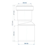 POLOPLAST PO Übergangsrohr POLO-KAL NG DN 50/40   – 02282