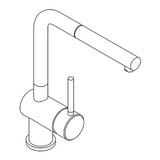 KLUDI Kludi L STEEL SP-EH-Mischer mit Auszugsauslauf  – 45851F877