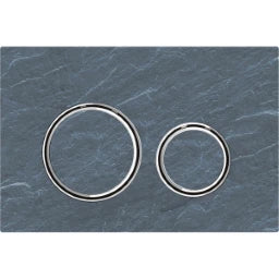 GEBERIT GE Betaetigungsplatte Sigma50 2-Mengen mustang-schiefer, Ringe verchromt, round   – 115.884.JM.1