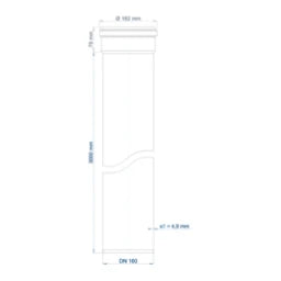 POLOPLAST PO Steckmuffenrohr POLO-KAL NG DN 160/3000   – 02066