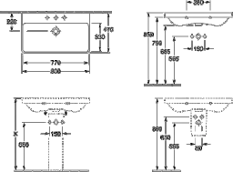 VILLEROY&BOCH V&B Avento Schrank-WT 80 cm mit ÜL, 1 HL, weiß  – 41568001