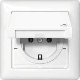 GIRA SCHUKO KD + Set IP44 + Rahmen 1f Standar d 55 Reinweiß  – 415703