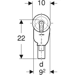 GEBERIT GE UP Siphon fuer Geraete 1 Anschluss, Abdeckrosette chrom   – 152.234.21.1
