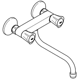 GROHE Grohe Costa 2-Griff Spültischbatterie S-Anschl, Rohrauslauf Auslad.200mm   – 31 187 001