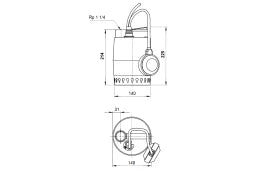 GRUNDFOS Grundfos Kellerentw.Pumpe Unilift 230V KP150-A1 10m Kabel u. Schwimmershalter  – 011H1800