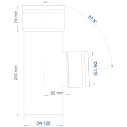 POLOPLAST PO Abzweig POLO-KAL XS DN 125/110/87Grad  – 102238