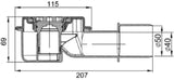 ACO ACO Showerdrain M Ablaufk. Sperrwasserh.30mm,Einb.115-165 mm,waagr.   – 9010.81.21