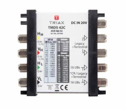 TRIAX SCR/dSCR Unicable Multischalter,2 x fest e Legacy-Ausgänge, 2 x SCR/dSCR/Legacy-A  – 307368
