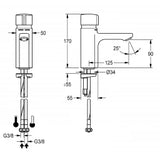KWC AUSTRIA KWC Selbstschluss-Standbatterie DN15, Messing, poliert, verchromt   – 2030036163
