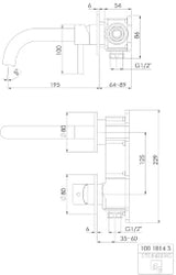 STEINBERG Steinberg Serie 100 Fert.mont.set WT-Wand-EHM, Ausladung 195mm, chrom   – 100 1814 3