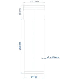POLOPLAST PO Steckmuffenrohr POLO-KAL 3S DN 90/250  – 102411