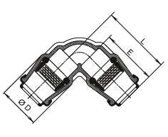 HAWLE Winkel Iso K 6400  6/4" 90 Grad AD 50 mm   – 5005985