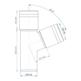 POLOPLAST PO Abzweig POLO-KAL XS DN 40/40/67Grad  – 102207