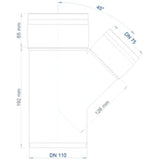 POLOPLAST PO Abzweig POLO-KAL 3S DN 110/75/45Grad  – 102649