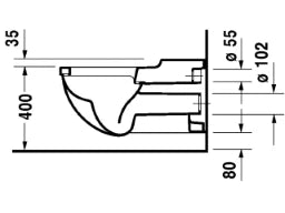 DURAVIT Duravit Starck 3 Wand-WC Tiefspüler barrierefrei, weiß   – 2203090000