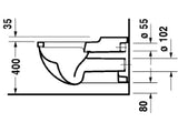 DURAVIT Duravit Starck 3 Wand-WC Tiefspüler barrierefrei, weiß   – 2203090000