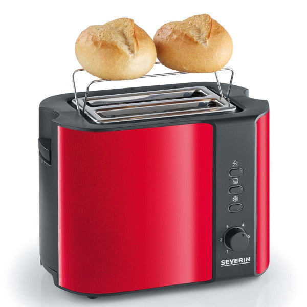 Toaster 2Scheiben 800W 6St. Auft. Aufw. Brötchenaufs. rot-sw – 221700