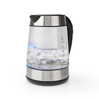 Wasserkocher 2200W 1.7L kabellos LED Glas-met