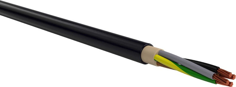 PVC-isolierte Starkstromkabel 0,6/1kV ein- und mehradrig E-YY 4X25 RM SW Schnittlänge