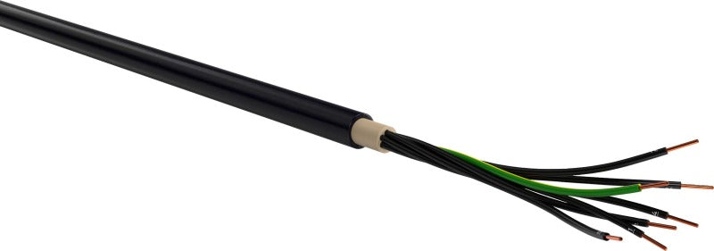 PVC-isolierte Starkstromkabel 0,6/1kV ein- und mehradrig E-YY 7X2,5 RE SW Eca Schnittlänge