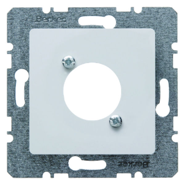 Zentralplatte für XLR Steck- verbinder D-Serie polarweiß glänzend – 141209