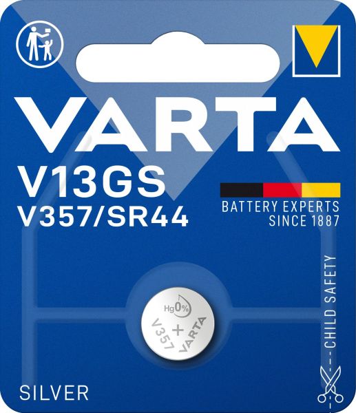 Knopfzelle Electronics Silber V13GS/SR44 1.55V 1Bli=1Stk – 4176101401