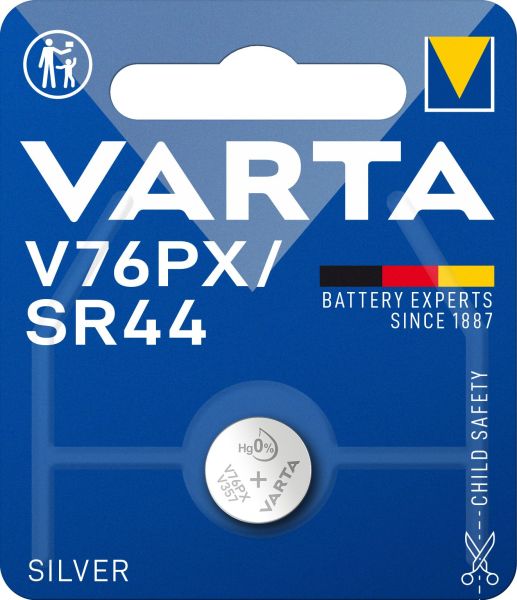 Knopfzelle Electronics Silber V76PX/SR44 1.55V 1Bli=1Stk