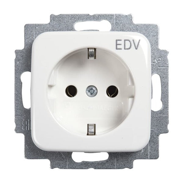 SCHUKO Steckdosen-Einsatz mit Aufdruck EDV alpinweiß - Reflex SI – 2CKA002011A3074