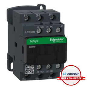 SCHNEIDER ELECTRIC Leistungsschütz, 3p+1S+1Ö, 4kW/400V/AC3, 9A, Spule 230V 50/60Hz  – LC1D09P7