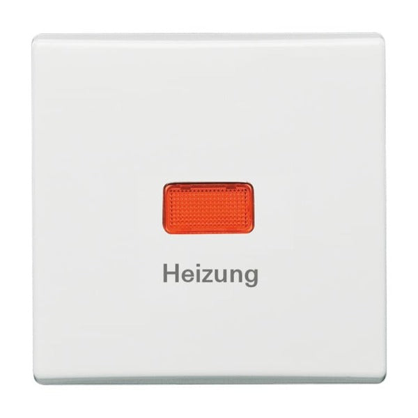 Wippe mit Aufdruck Heizung mit roter Kalotte alpinweiß - Allwetter 44 (IP44) – 2CKA001731A1619