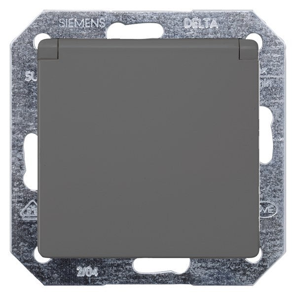 DELTA i-system, carbonmetallic Schuko-Steckdose 10/16A 250V Mit schraubenlose. – 5UB1927