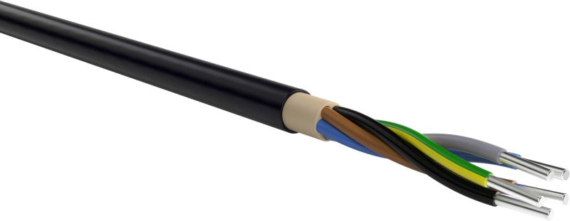 PVC-isolierte Kabel mit Aluminiumleiter E-AYY 5X10 RE SW Eca Schnittlänge