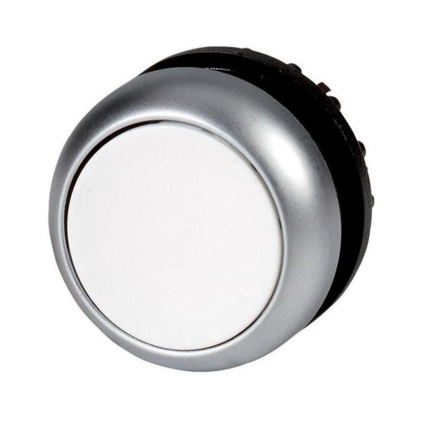 Drucktaste, RMQ-Titan, flach, tastend, weiß, unbeschriftet, Frontring Titan – 216592