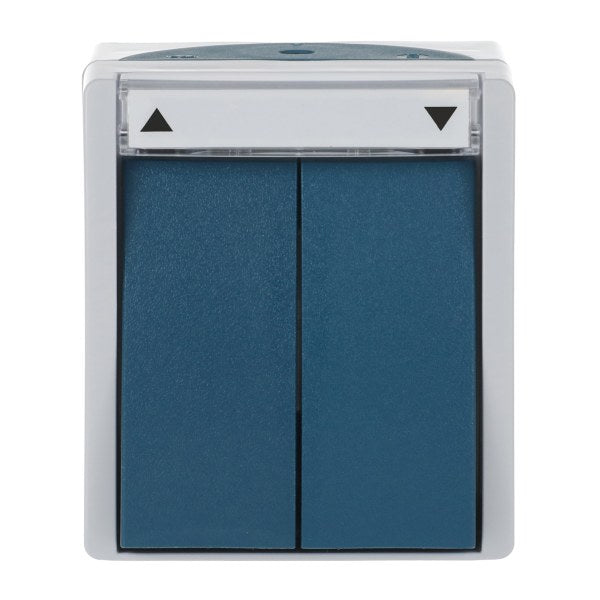 Jalousie-Schalter mit Beschriftungsfeld 1-polig grau/blaugrün - ocean – 2CKA001085A1612