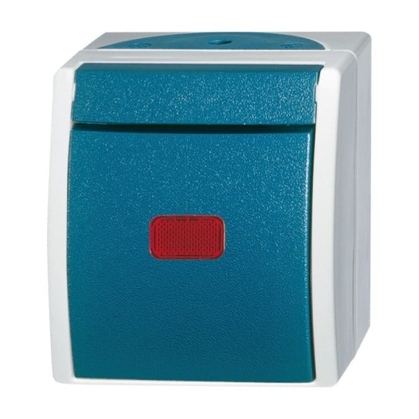 Wippkontrollschalter Aus- und Wechselschaltung mit Lampe grau/blaugrün - ocean – 2CKA001085A1607