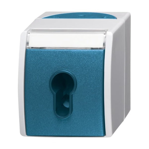 Schlüsselschalter mit Beschriftungsfeld Ausschalter 1-polig grau/blau - ocean – 2CKA001101A0917