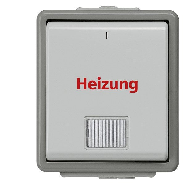 SIEMENS Heizungs-Notschalter 2-polig mit Fenster DELTA fläche IP44 AP dunkelgrau/hellgrau   – 5TA4742