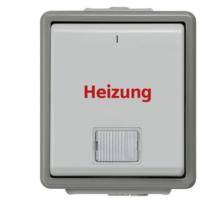 SIEMENS Heizungs-Notschalter 2-polig mit Fenster DELTA fläche IP44 AP dunkelgrau/hellgrau   – 5TA4742
