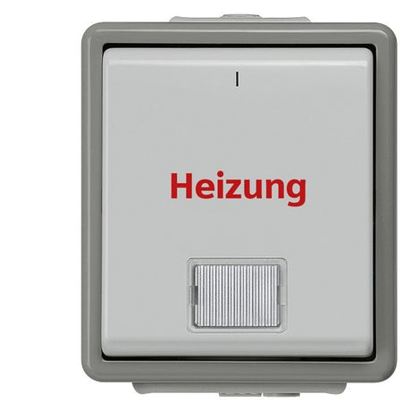 SIEMENS Heizungs-Notschalter 2-polig mit Fenster DELTA fläche IP44 AP dunkelgrau/hellgrau   – 5TA4742