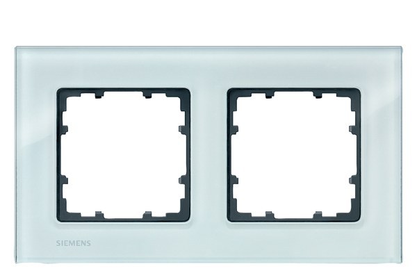 DELTA miro Rahmen 2-fach Echtmaterial Glas kristallgrün Abmessungen 161x 90mm – 5TG1202