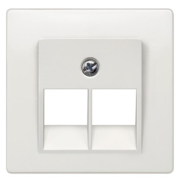 DELTA i-system Abdeckplatte UAE-Anschlussdose Cat.3, 2-fach, titanweiß – 5TG1211