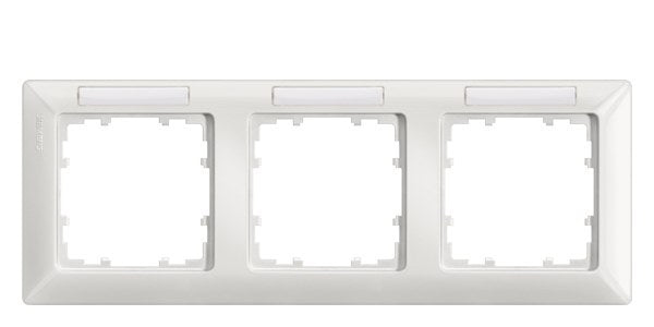 DELTA line, titanweiß Rahmen, 3-Fach, 222x 80mm waagerecht, mit Beschriftungs. – 5TG25531
