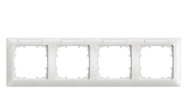 DELTA line, titanweiß Rahmen, 4-Fach, 293x 80mm waagerecht, mit Beschriftungs. – 5TG25541