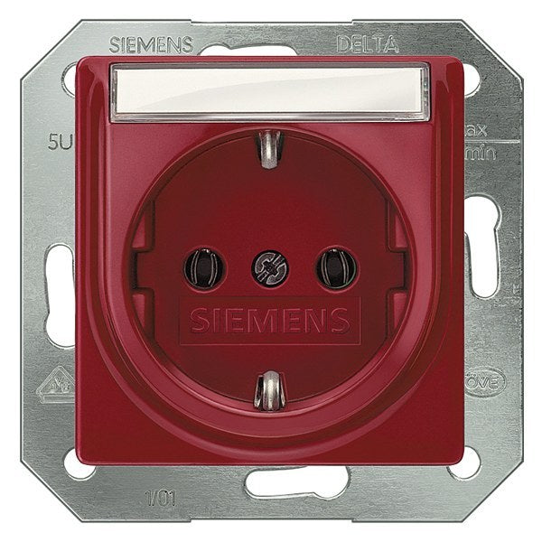 DELTA i-system SCHUKO-Steckdose mit Beschriftungsfeld, rot – 5UB1536