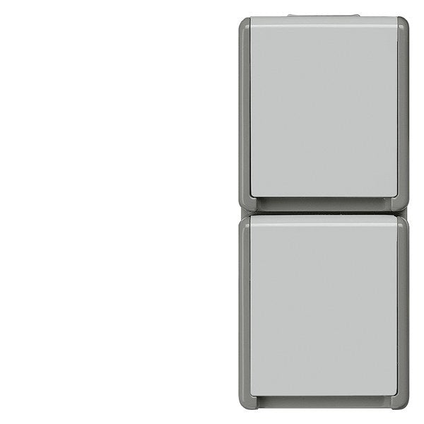 DELTA fläche IP44 AP SCHUKO-Steckdose 2-fach senkrecht – 5UB4723