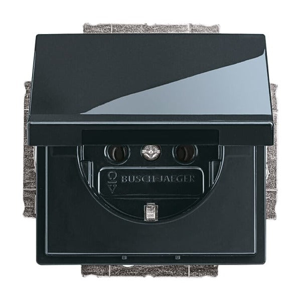 SCHUKO Steckdosen-Einsatz mit Klappdeckel anthrazit - Plattform 63 – 2CKA002018A1486
